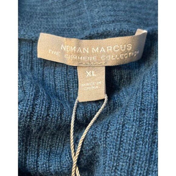 NWT NEIMAN MARCUS 100% Cashmere Open Front Cardigan XL Patch Pocket Long Sweater - Picture 6 of 9